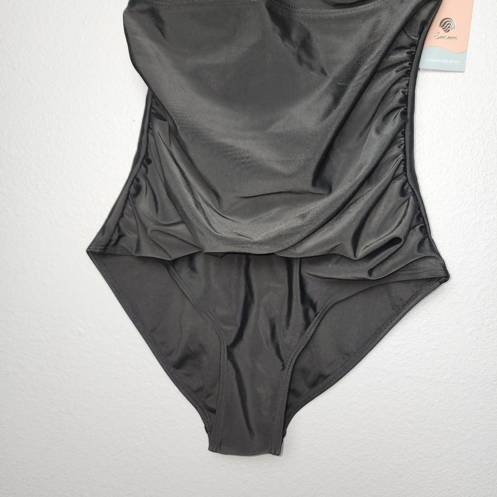 Smismivo black one piece swimsuit. Medium - Picture 4 of 12